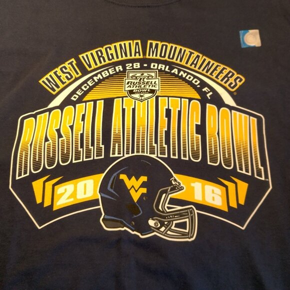 WVU Mountaineers Football Russell Athletic Bowl 2016 Shirt M West Virginia NWOT - Picture 2 of 7
